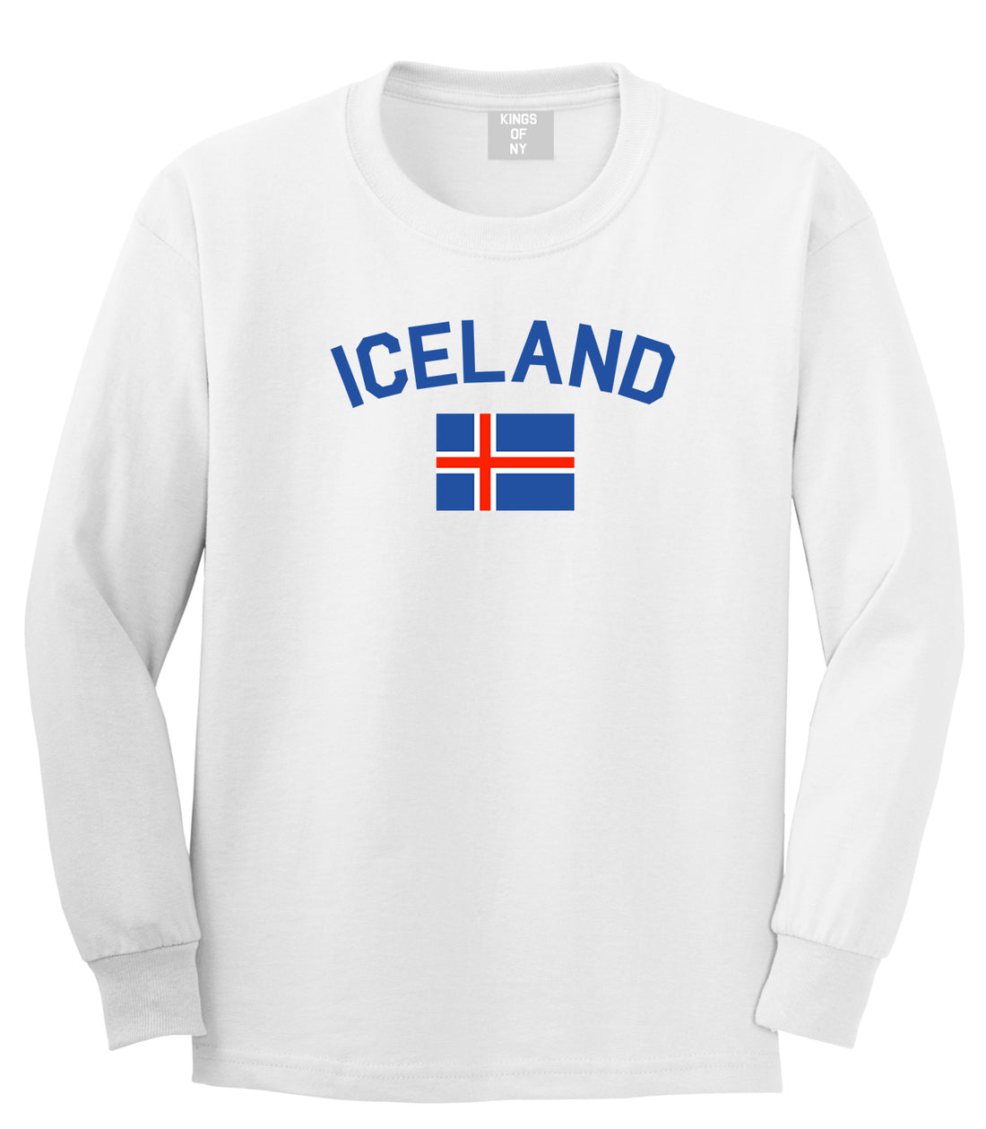 Iceland With Icelandic Flag Souvenir Mens Long Sleeve T-Shirt White