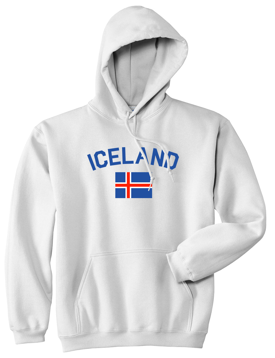 Iceland With Icelandic Flag Souvenir Mens Pullover Hoodie White
