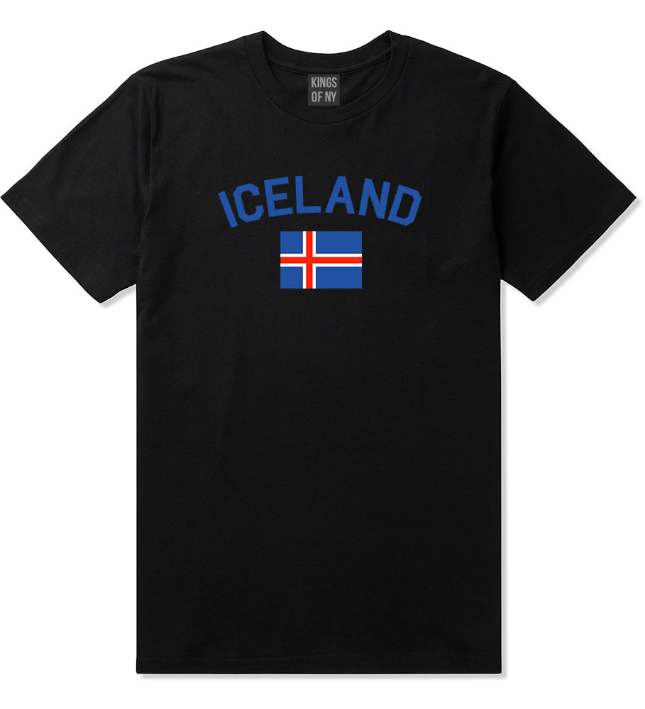 Iceland With Icelandic Flag Souvenir Mens T Shirt Black