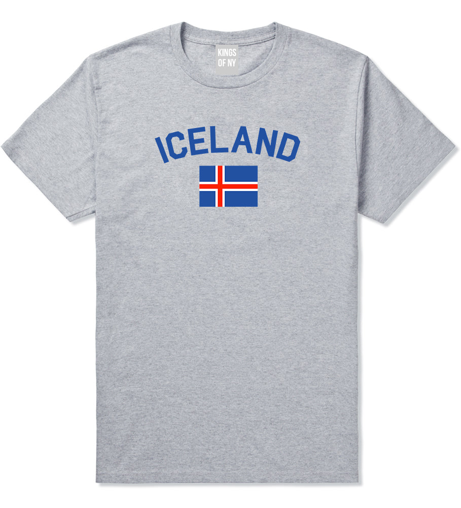 Iceland With Icelandic Flag Souvenir Mens T Shirt Grey