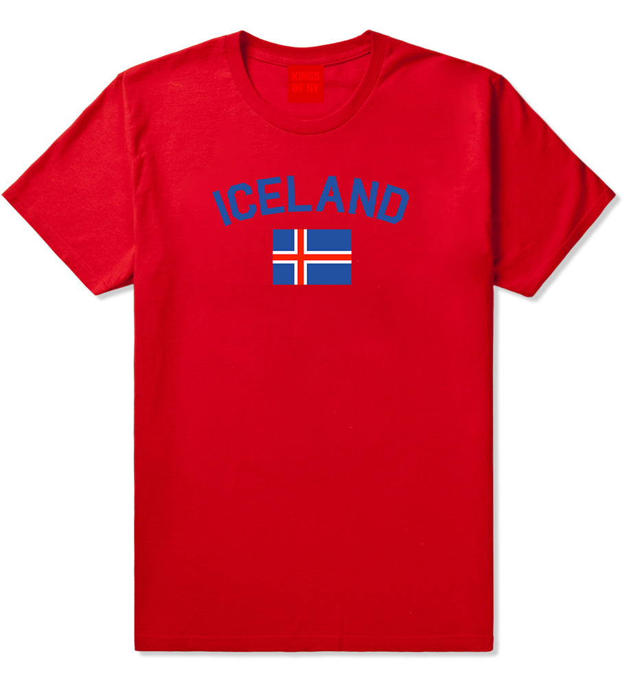 Iceland With Icelandic Flag Souvenir Mens T Shirt Red
