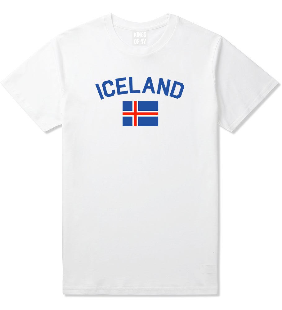 Iceland With Icelandic Flag Souvenir Mens T Shirt White