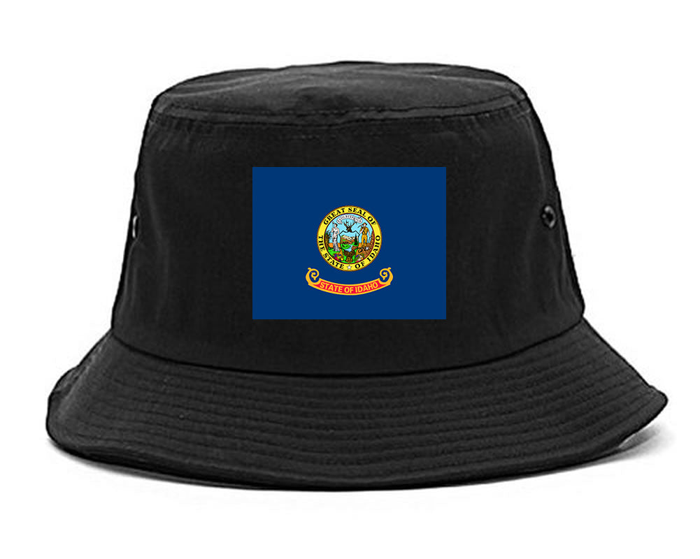 Idaho State Flag ID Chest Mens Bucket Hat Black