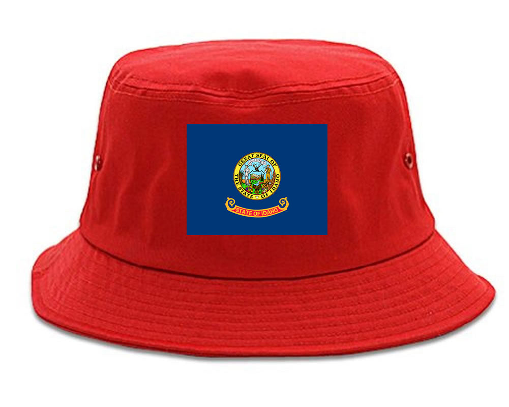 Idaho State Flag ID Chest Mens Bucket Hat Red
