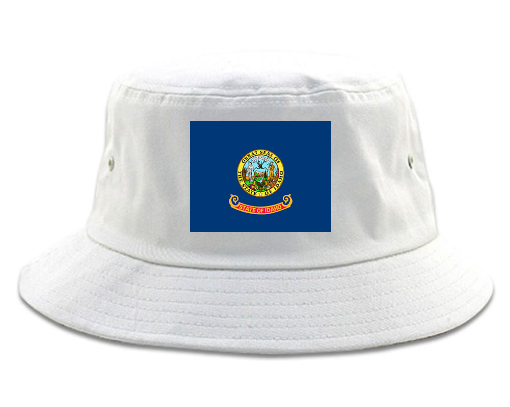 Idaho State Flag ID Chest Mens Bucket Hat White