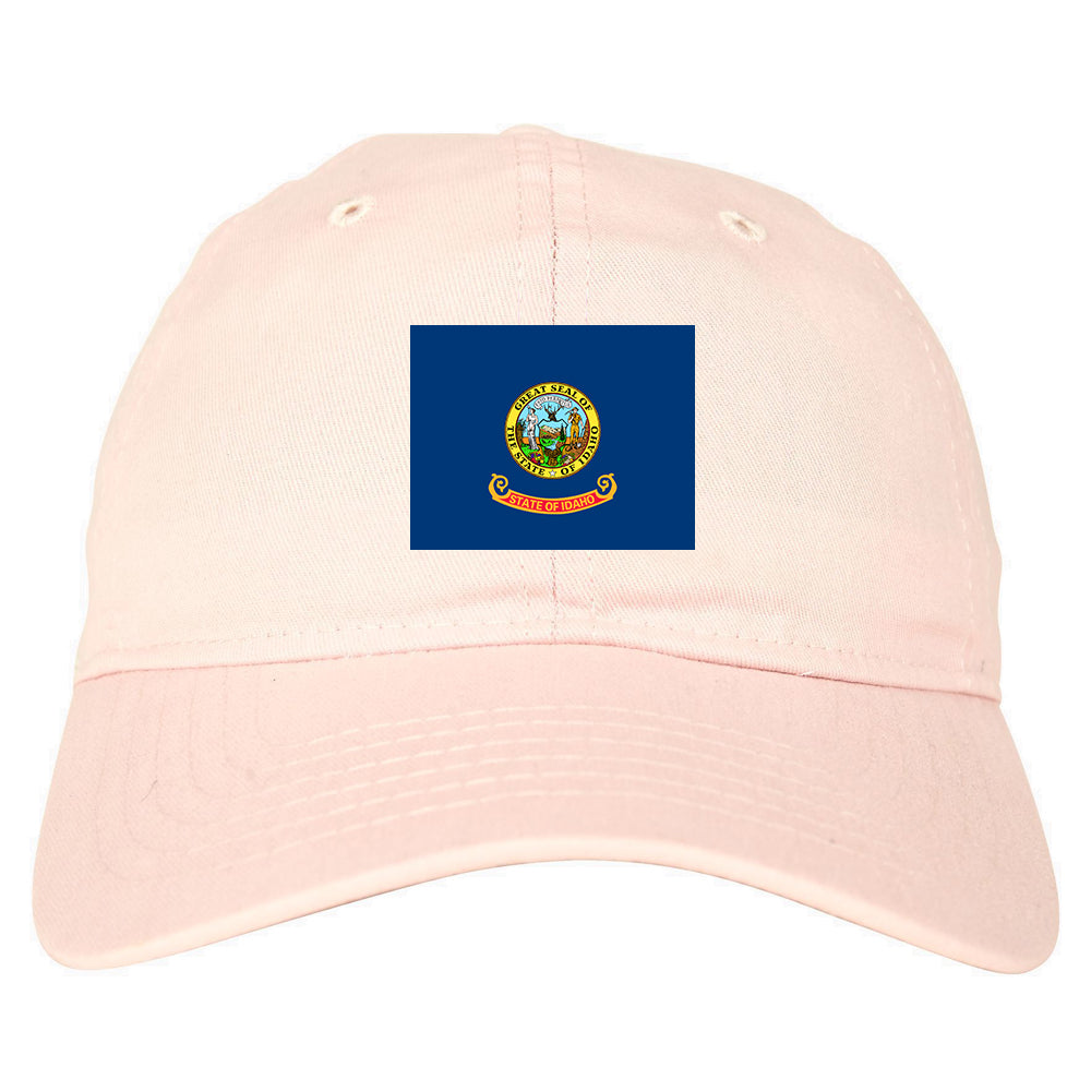 Idaho State Flag ID Chest Mens Dad Hat Pink