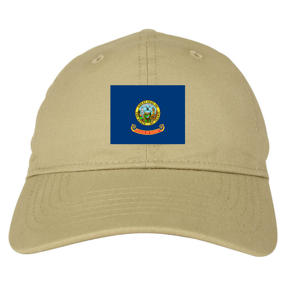 Idaho State Flag ID Chest Mens Dad Hat Tan