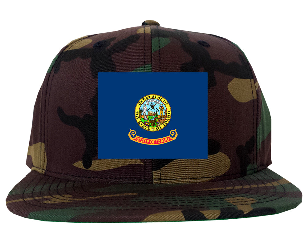 Idaho State Flag ID Chest Mens Snapback Hat Army Camo