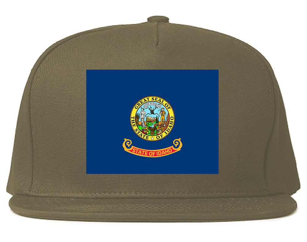 Idaho State Flag ID Chest Mens Snapback Hat Grey