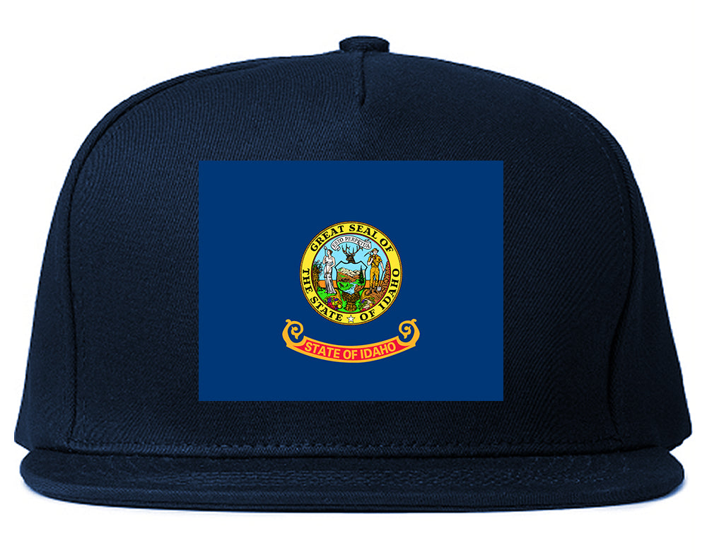 Idaho State Flag ID Chest Mens Snapback Hat Navy Blue