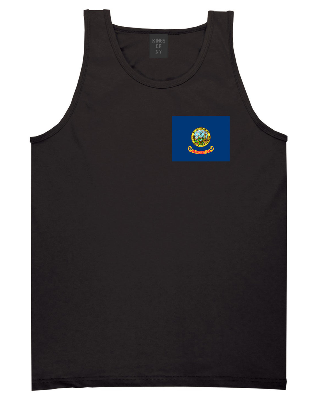 Idaho State Flag ID Chest Mens Tank Top T-Shirt Black