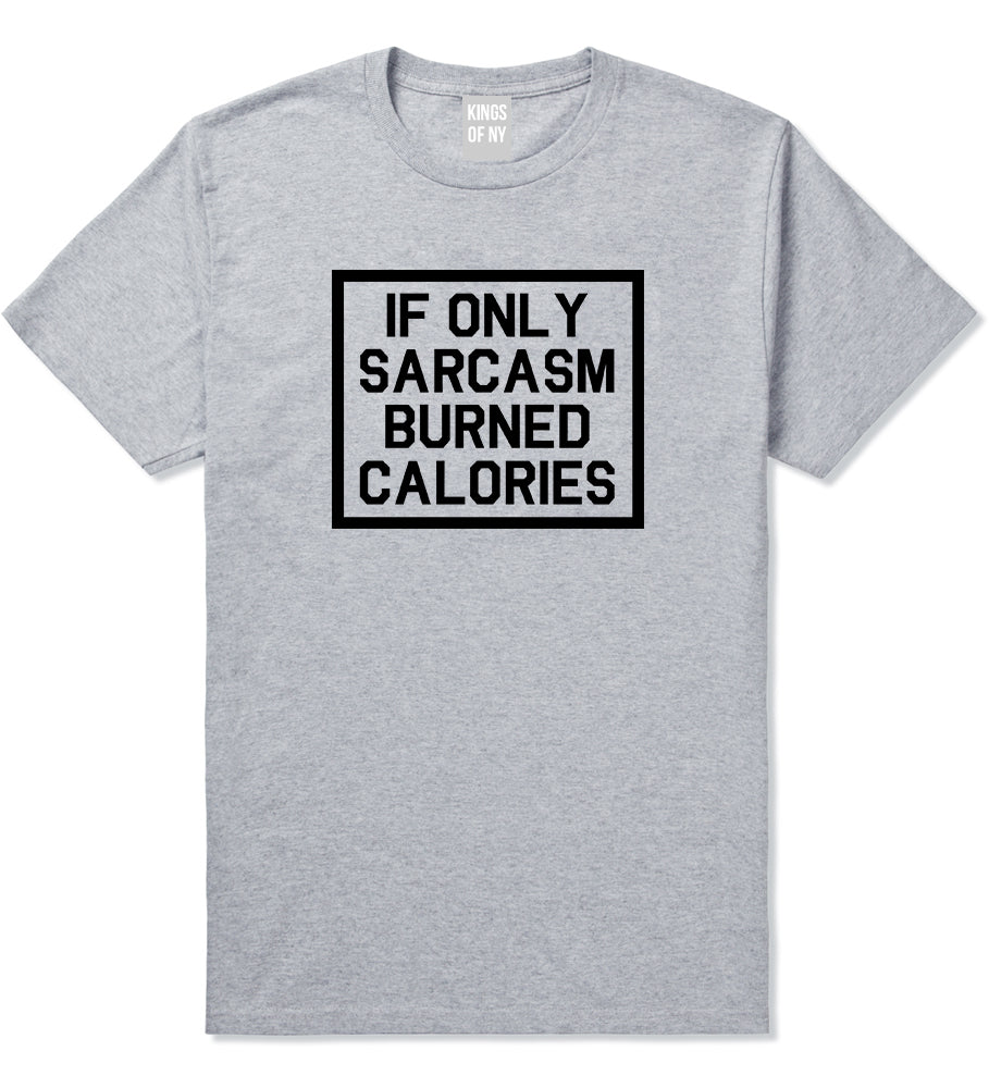 If Only Sarcasm Burned Calories Funny Workout Mens T Shirt Grey