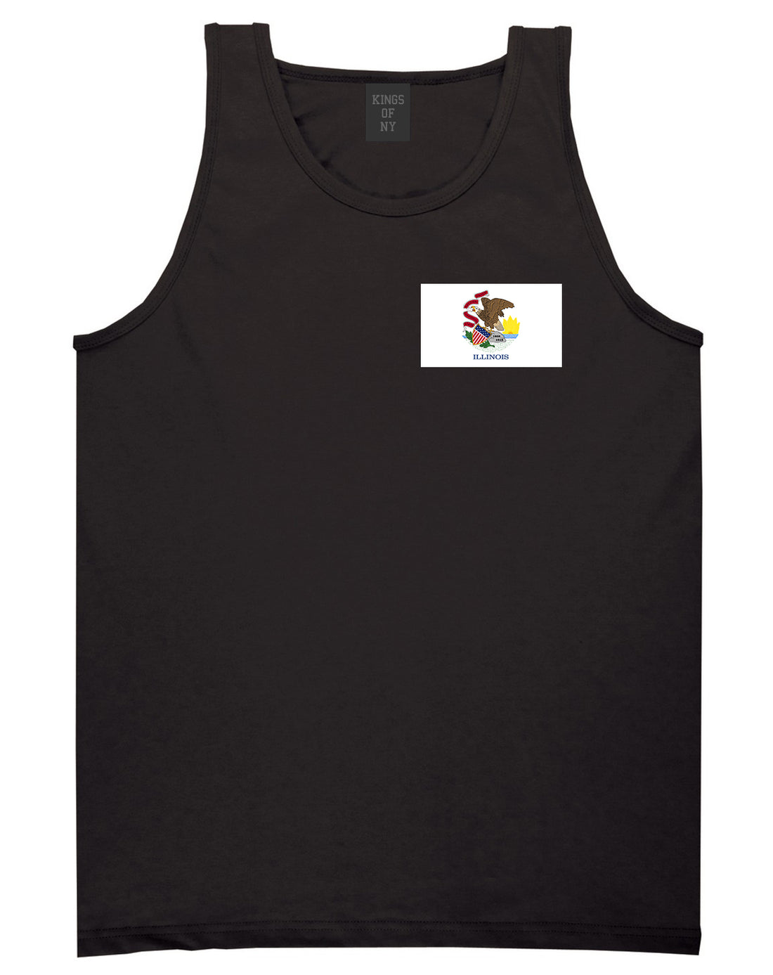 Illinois State Flag IL Chest Mens Tank Top T-Shirt Black