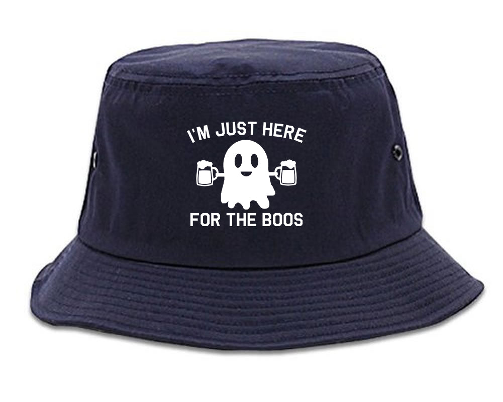 Im Just Here For The Boos Halloween Mens Snapback Hat Navy Blue