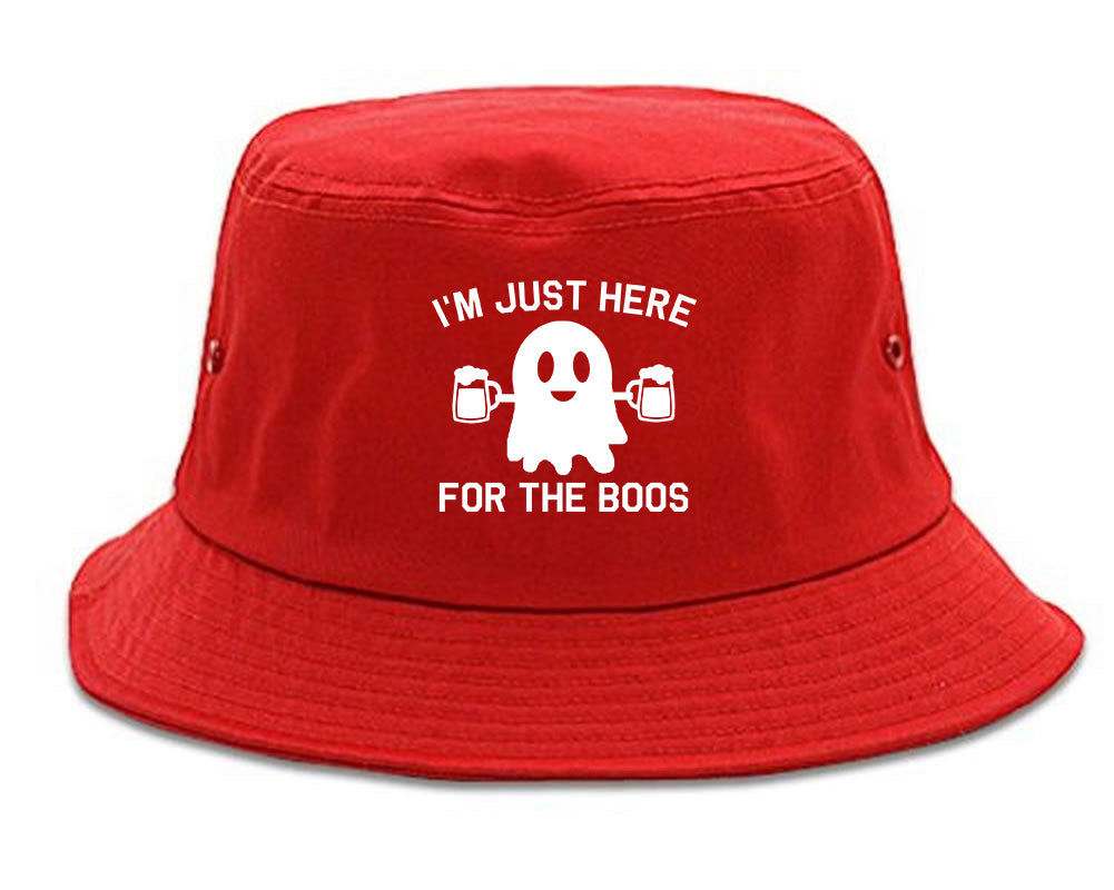 Im Just Here For The Boos Halloween Mens Snapback Hat Red