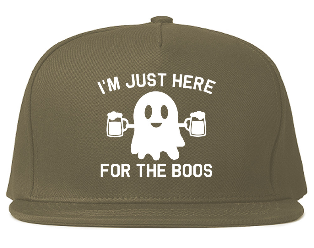 Im Just Here For The Boos Halloween Mens Snapback Hat Grey