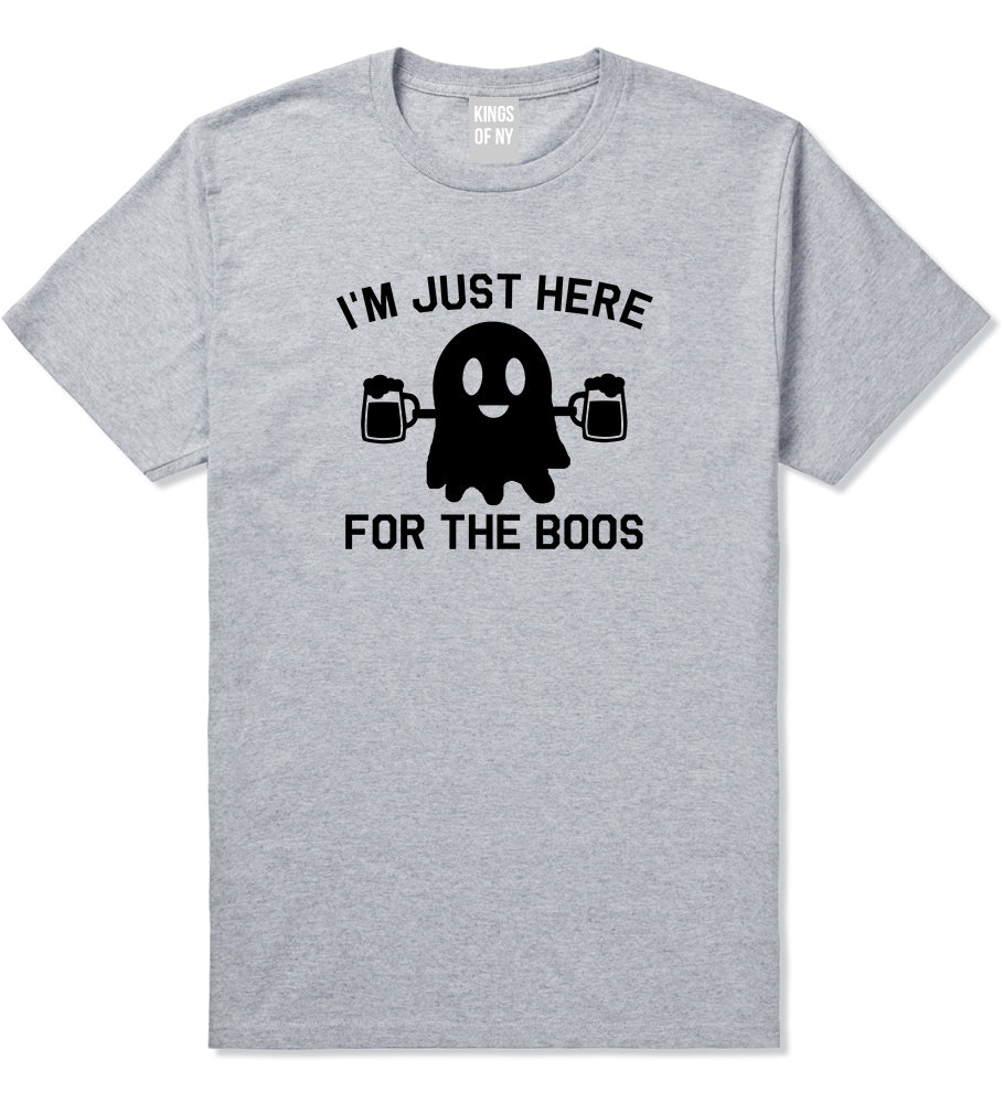 Im Just Here For The Boos Halloween Mens T Shirt Grey