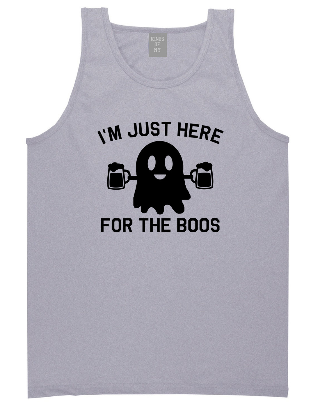 Im Just Here For The Boos Halloween Mens Tank Top Shirt Grey