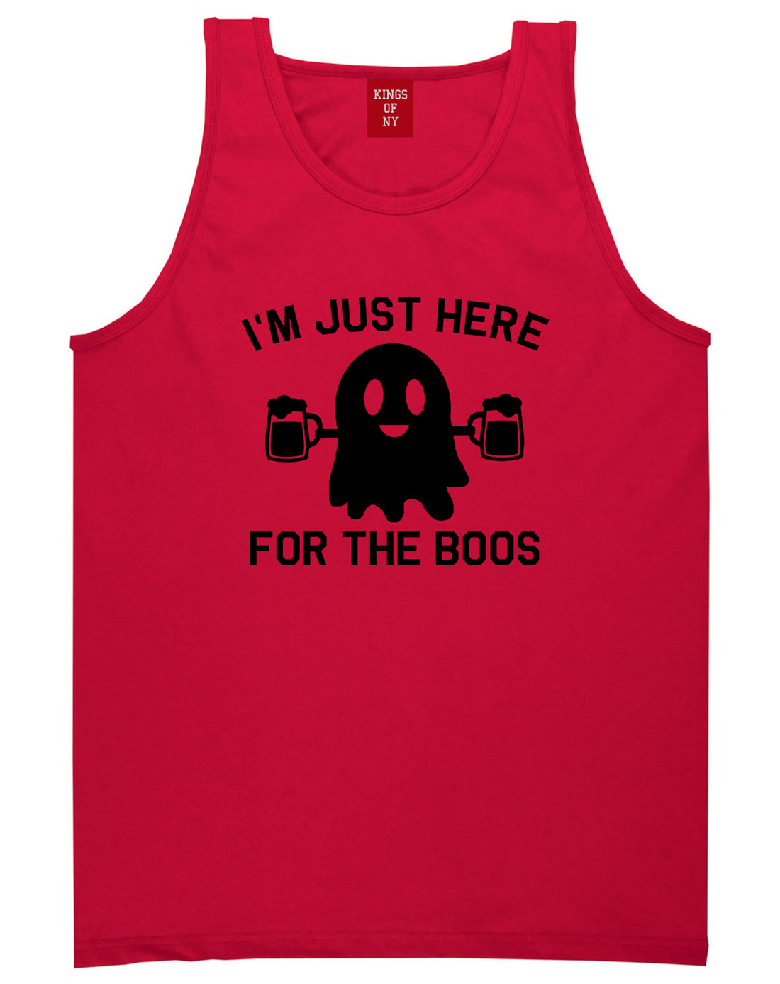 Im Just Here For The Boos Halloween Mens Tank Top Shirt Red