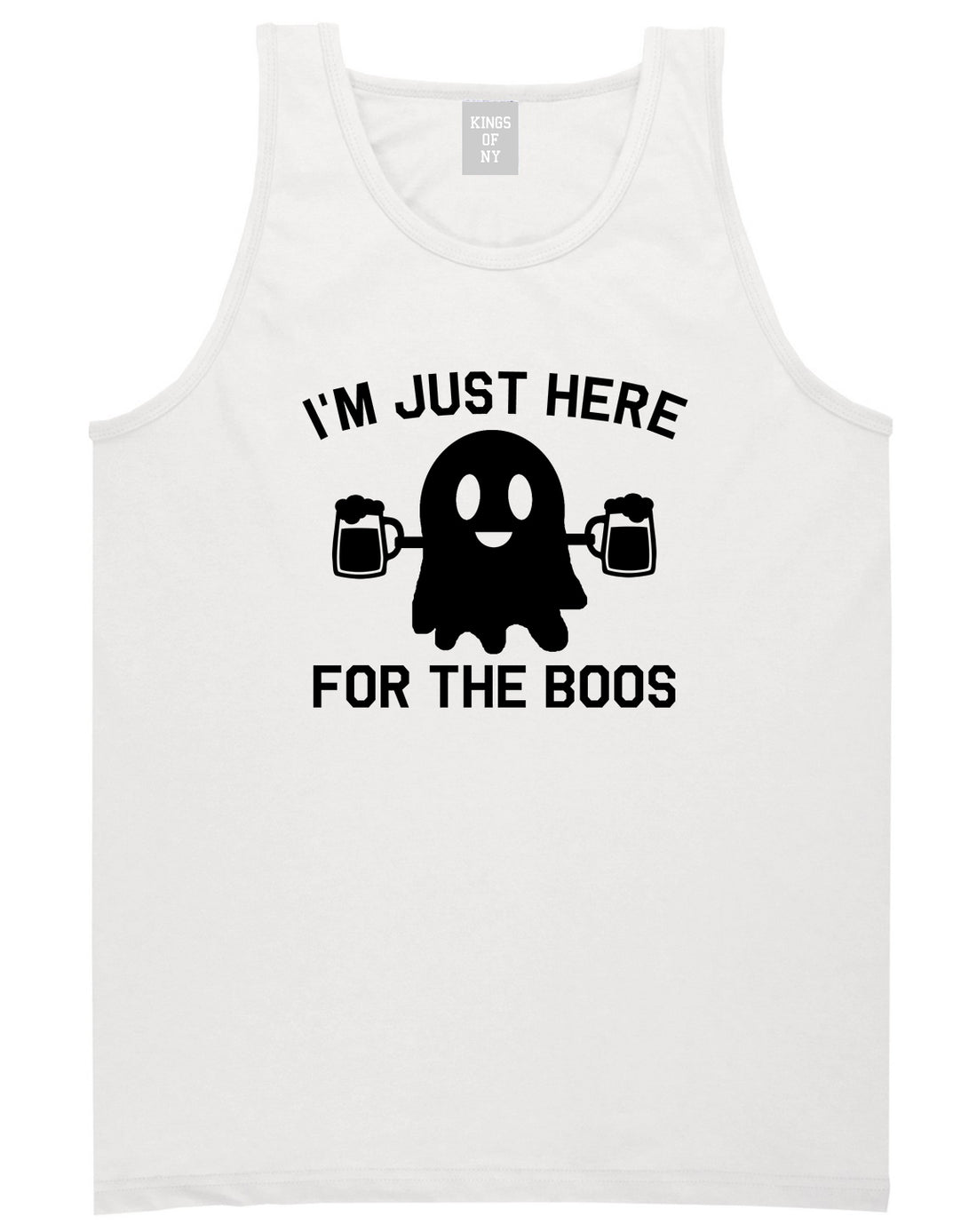 Im Just Here For The Boos Halloween Mens Tank Top Shirt White