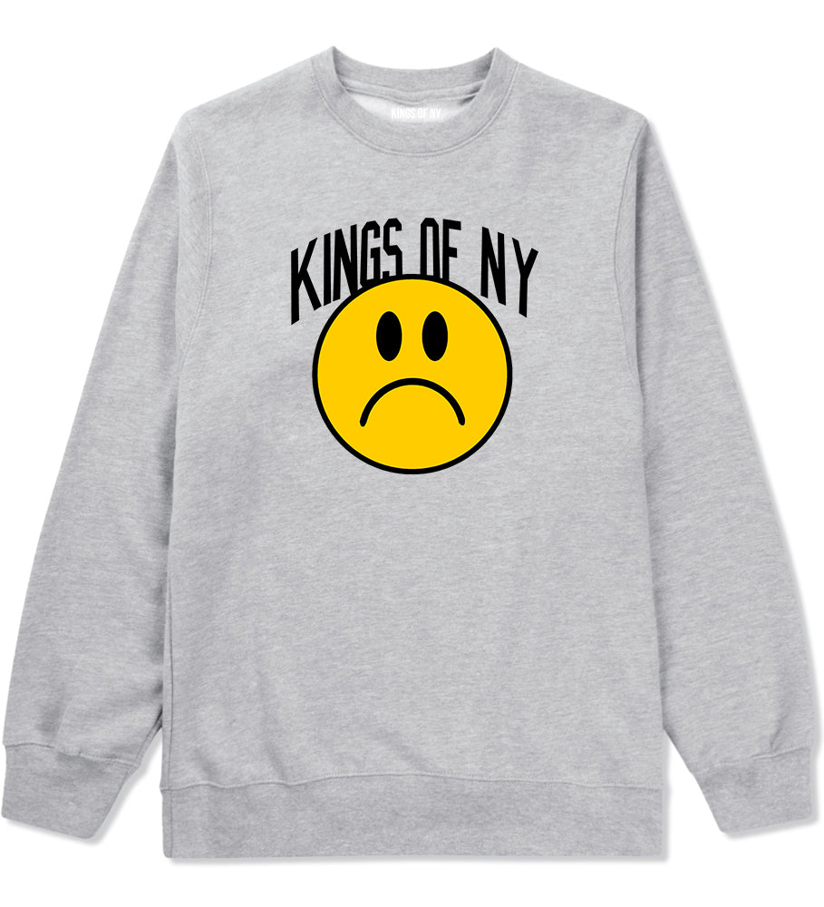 Im Upset Sad Face Mens Crewneck Sweatshirt Grey by Kings Of NY