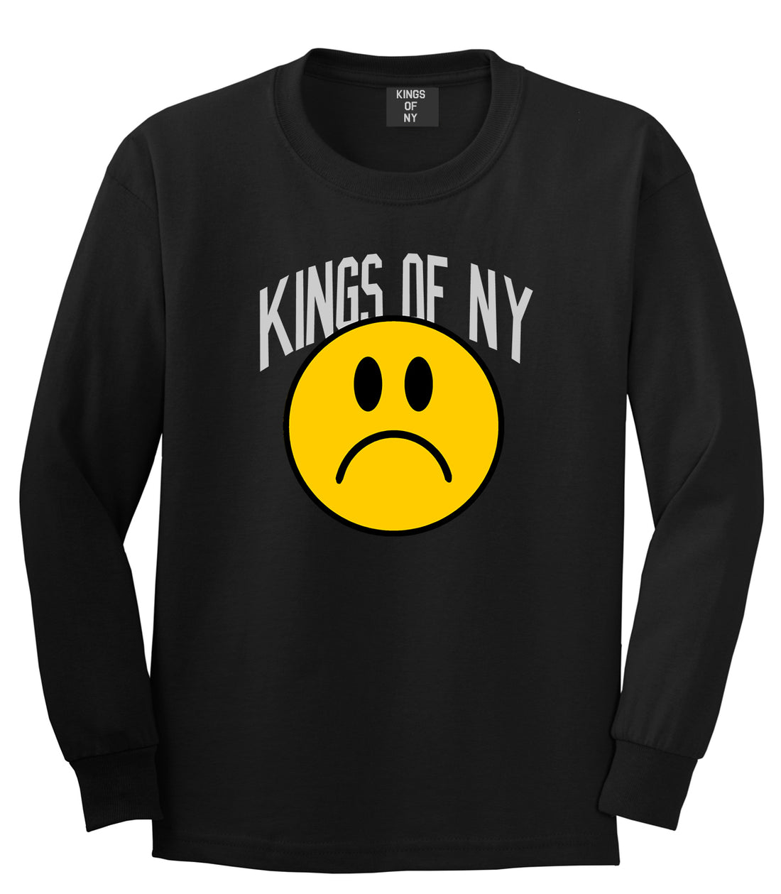 Im Upset Sad Face Mens Long Sleeve T-Shirt Black by Kings Of NY