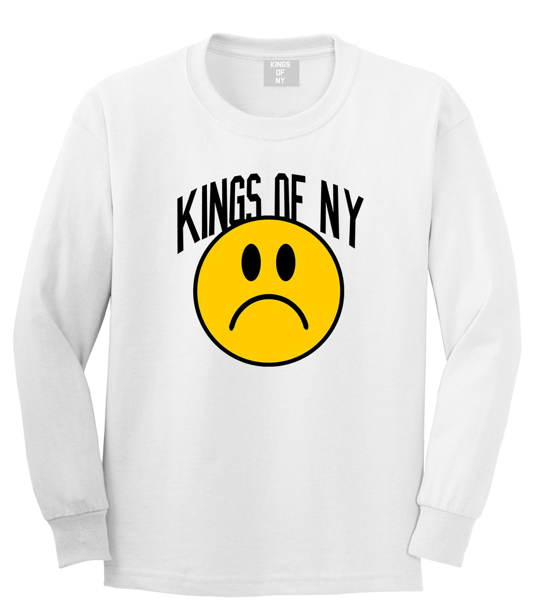 Im Upset Sad Face Mens Long Sleeve T-Shirt White by Kings Of NY