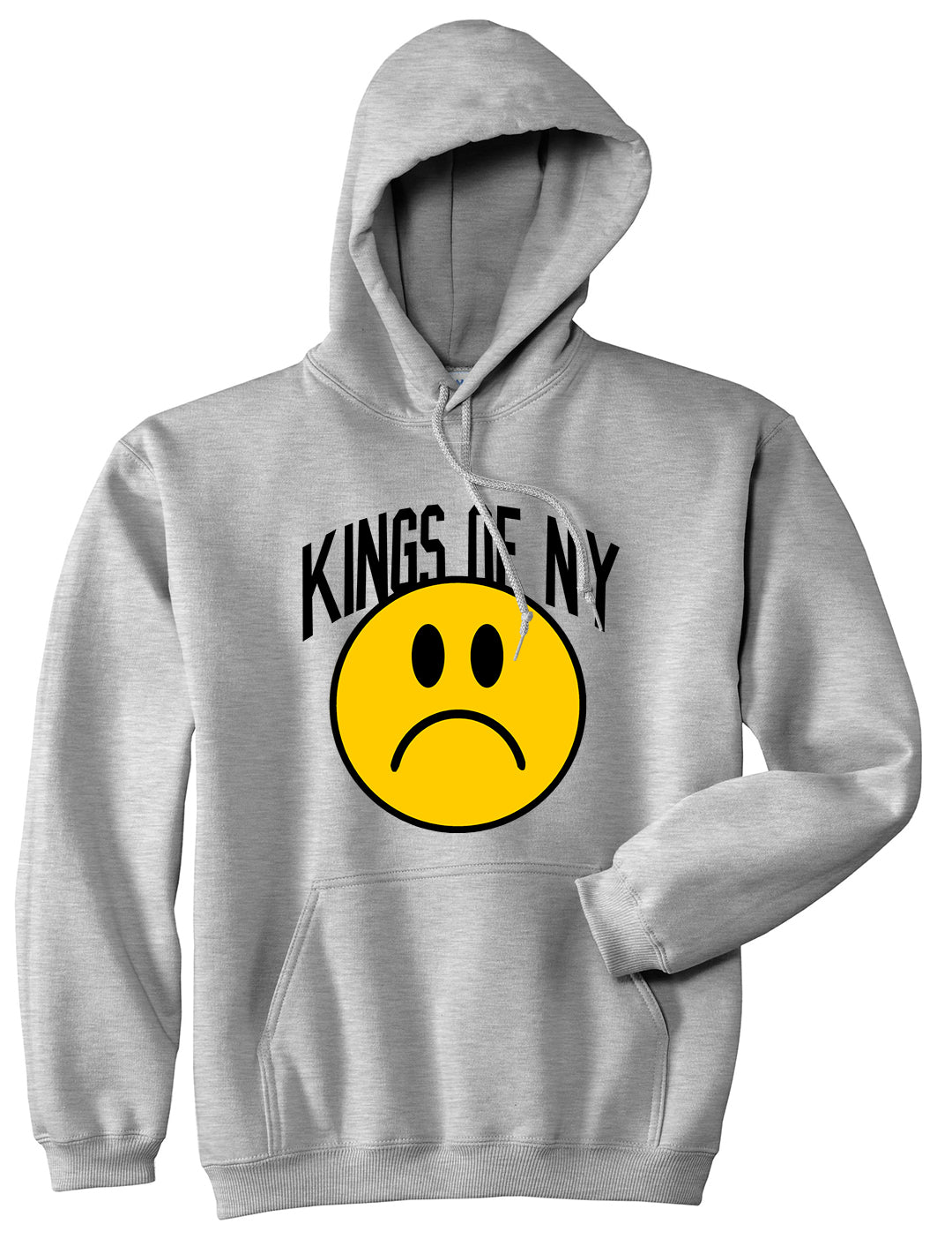 Im Upset Sad Face Mens Pullover Hoodie Grey by Kings Of NY
