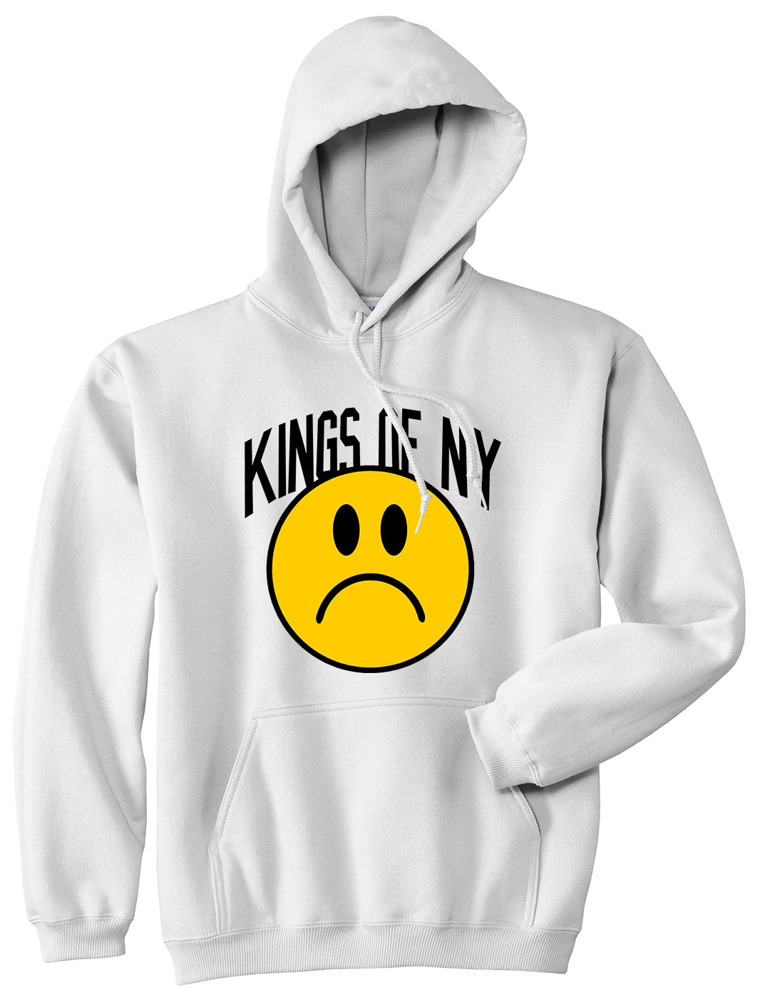 Im Upset Sad Face Mens Pullover Hoodie White by Kings Of NY