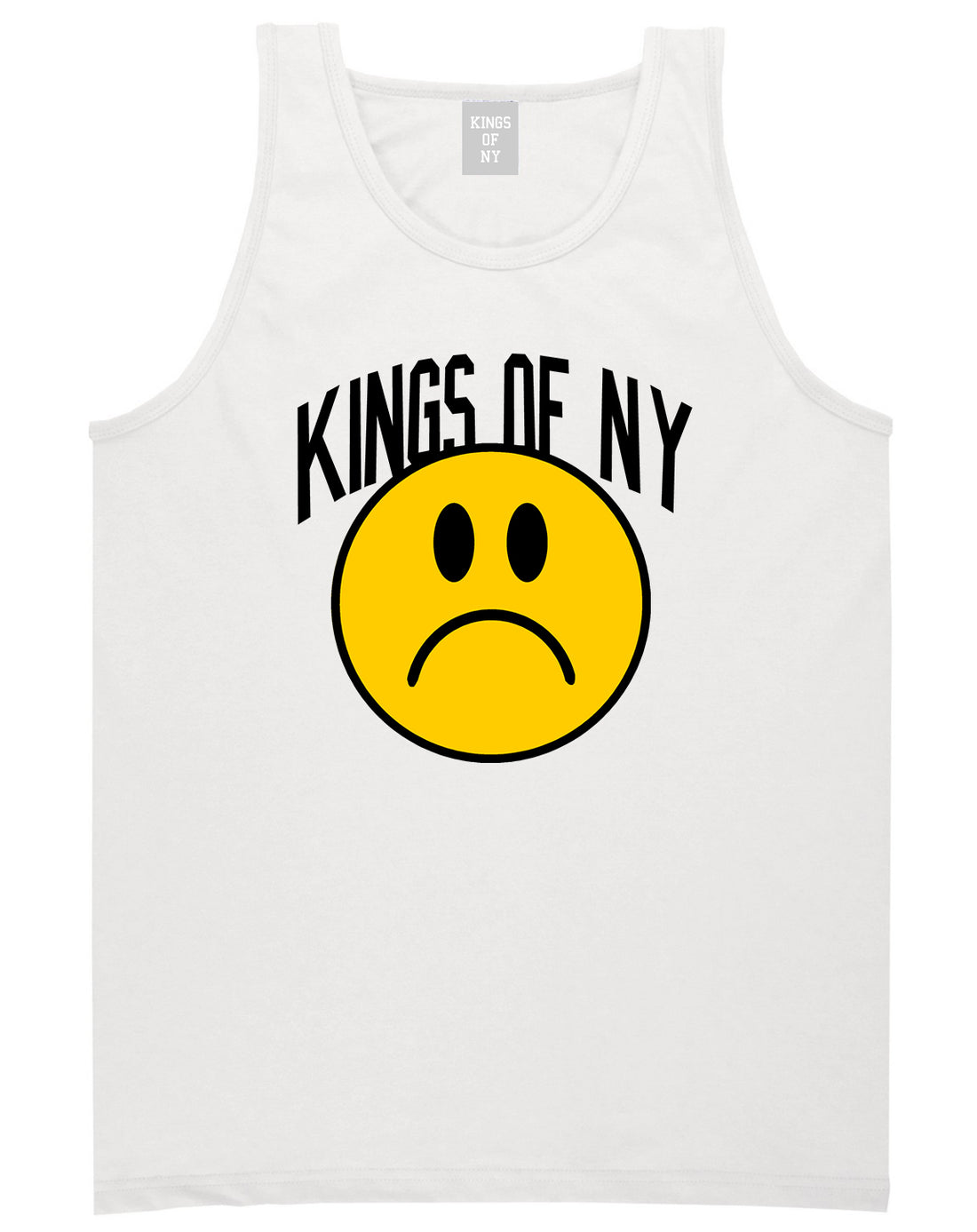 Im Upset Sad Face Mens Tank Top Shirt White by Kings Of NY