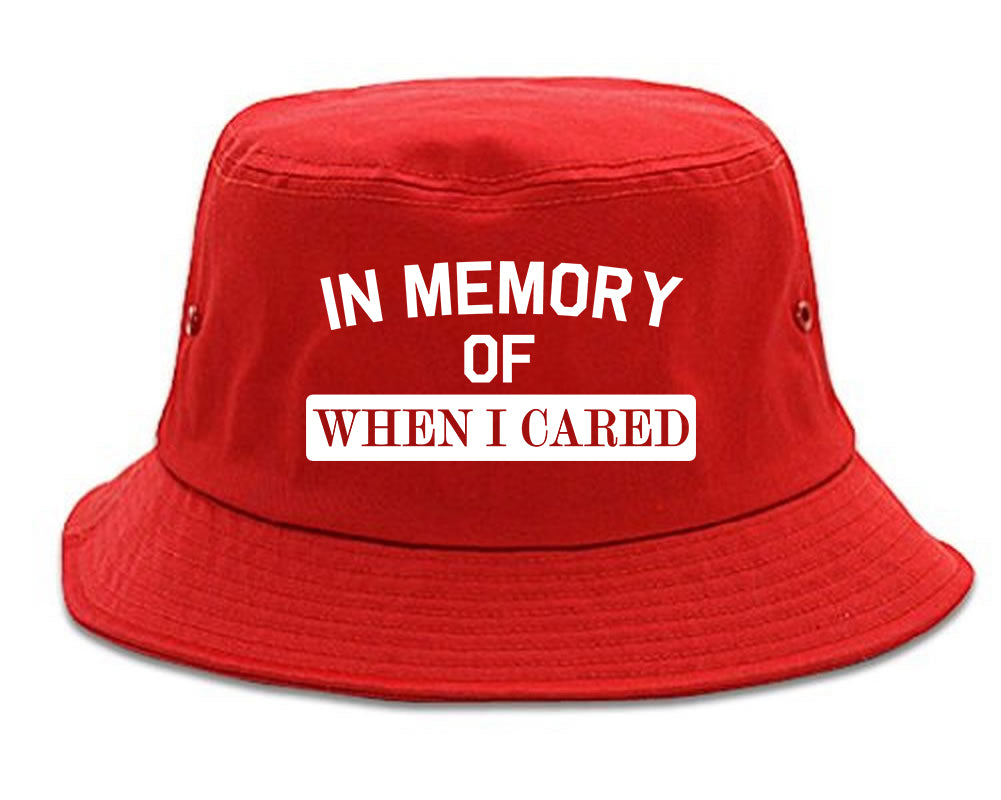 In Memory Of When I Cared Mens Bucket Hat Red