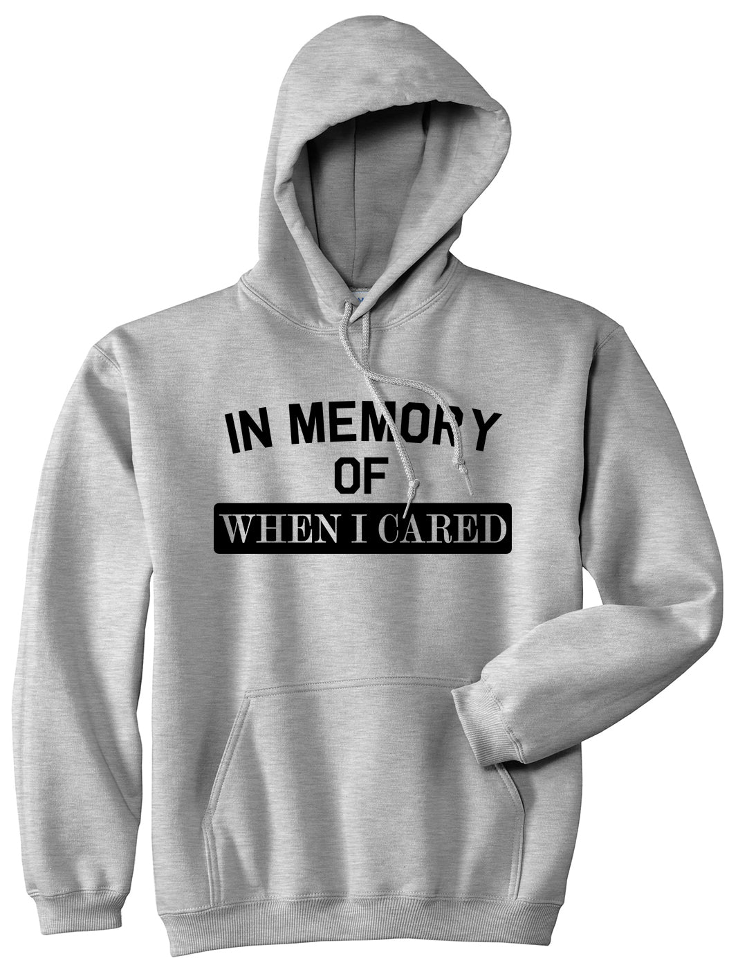 In Memory Of When I Cared Mens Pullover Hoodie Grey