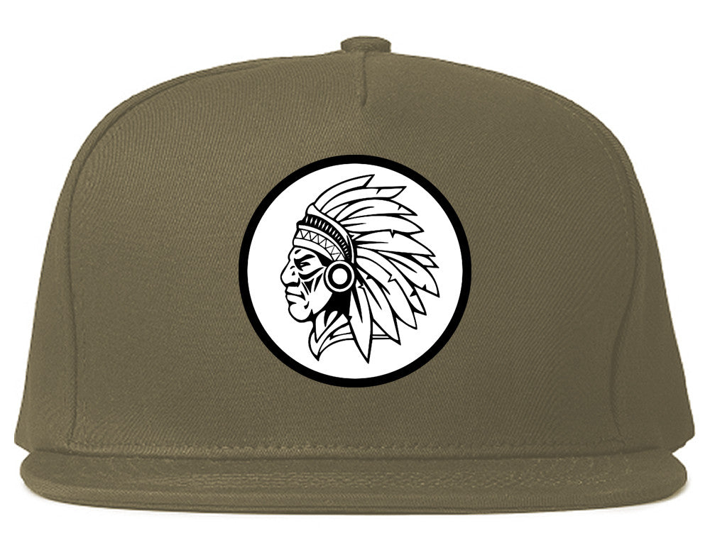 KINGS OF NY Indian Circle Native Headdress Snapback Hat - Adjustable Cotton Twill Dad Cap, Unisex