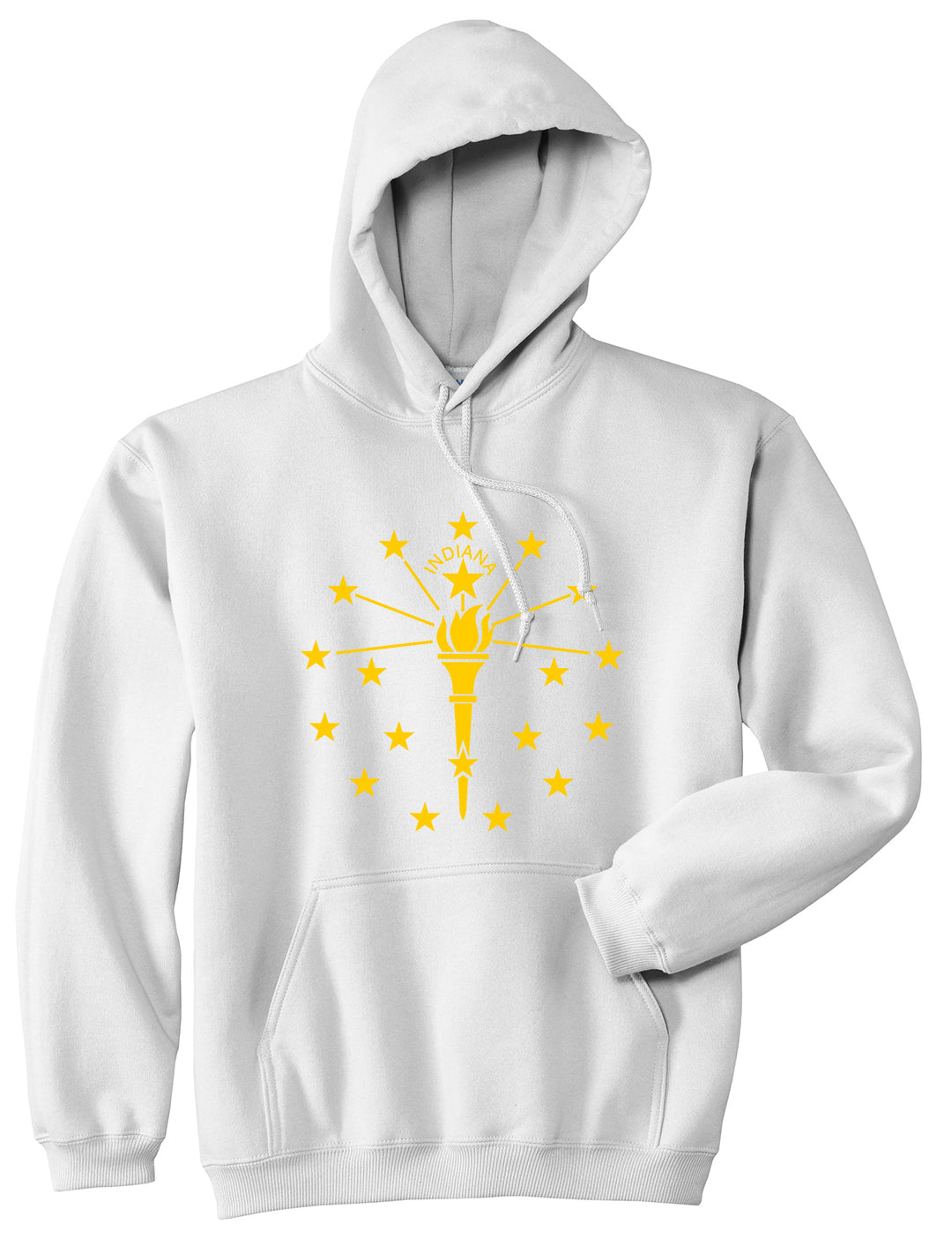 Indiana State Flag Outline Mens Pullover Hoodie White