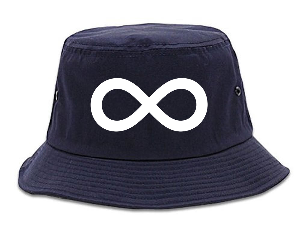 Infinity Symbol Mens Bucket Hat Navy Blue