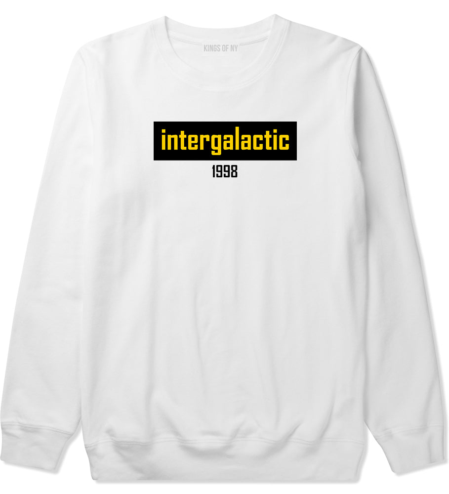 Intergalactic 1998 Hiphop Mens Crewneck Sweatshirt White