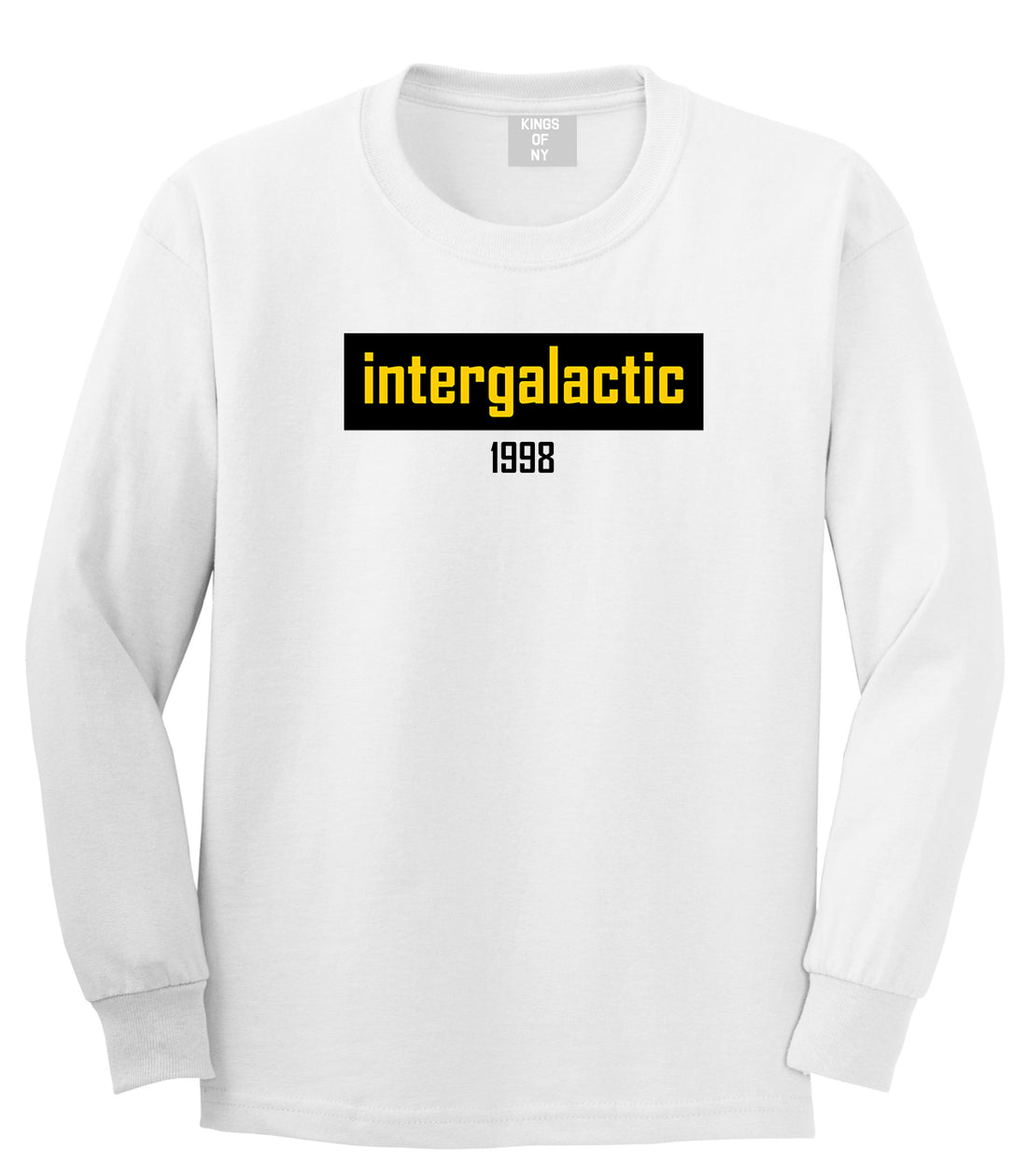 Intergalactic 1998 Hiphop Mens Long Sleeve T-Shirt White