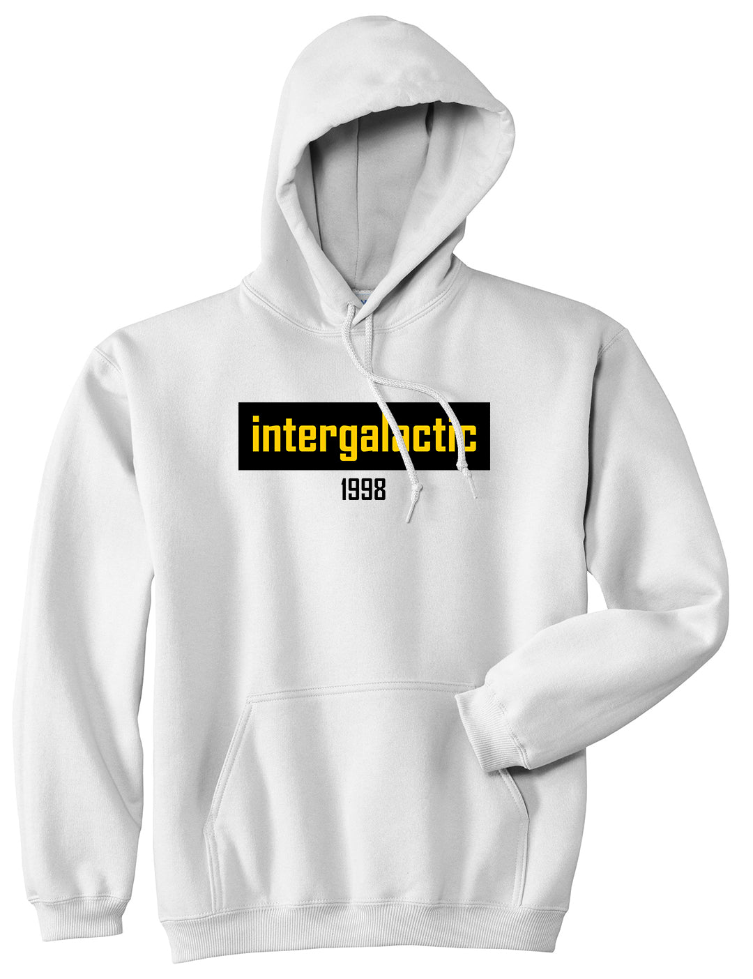 Intergalactic 1998 Hiphop Mens Pullover Hoodie White
