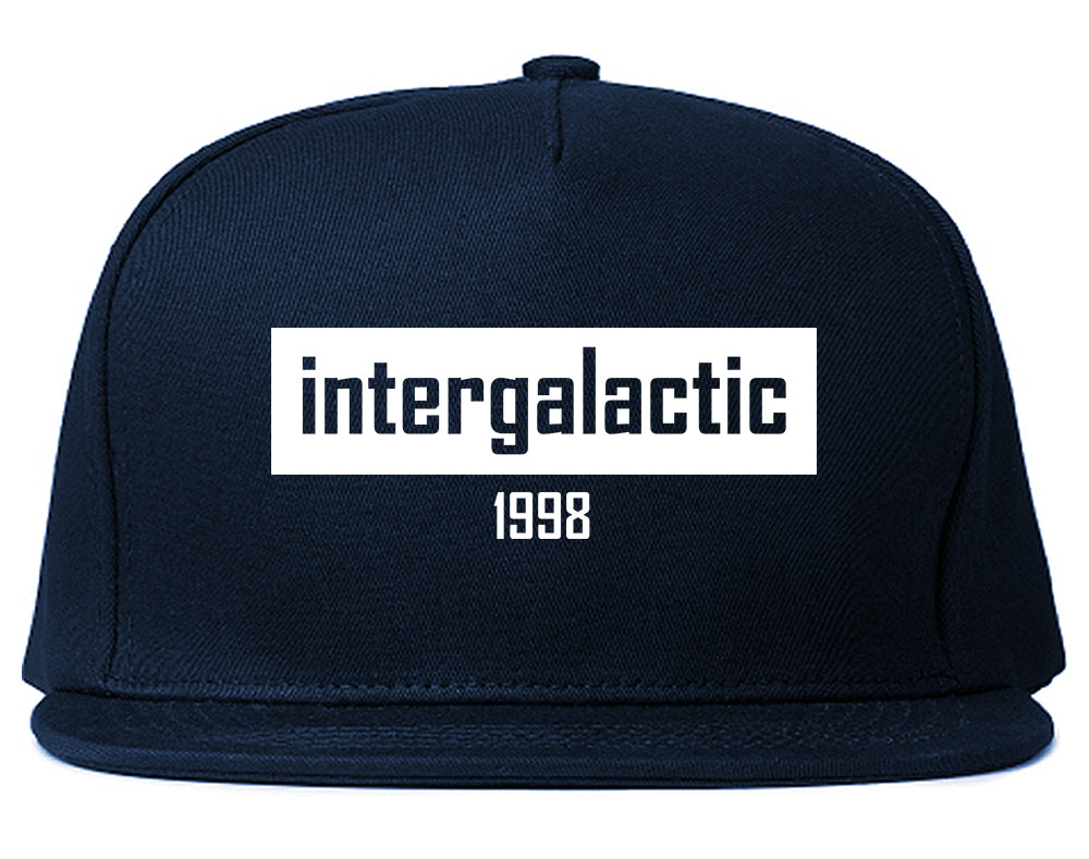 Intergalactic 1998 Hiphop Mens Snapback Hat Navy Blue