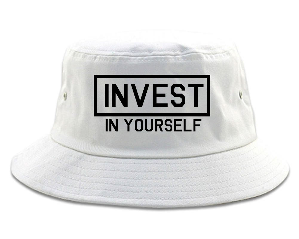 Invest In Yourself Mens Bucket Hat White