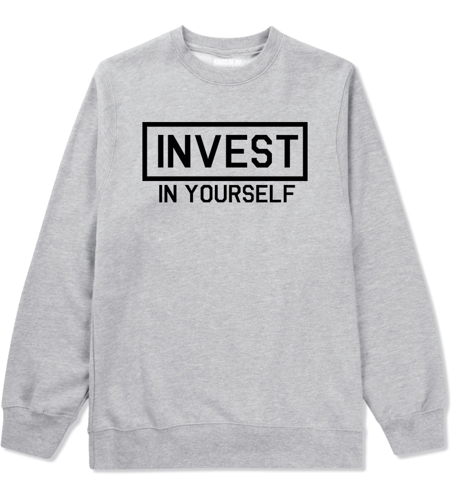 Invest In Yourself Mens Crewneck Sweatshirt Grey