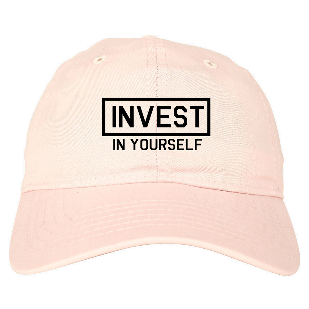 Invest In Yourself Mens Dad Hat Pink