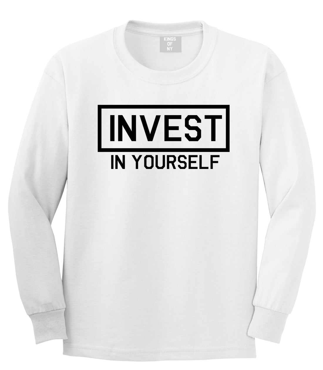 Invest In Yourself Mens Long Sleeve T-Shirt White