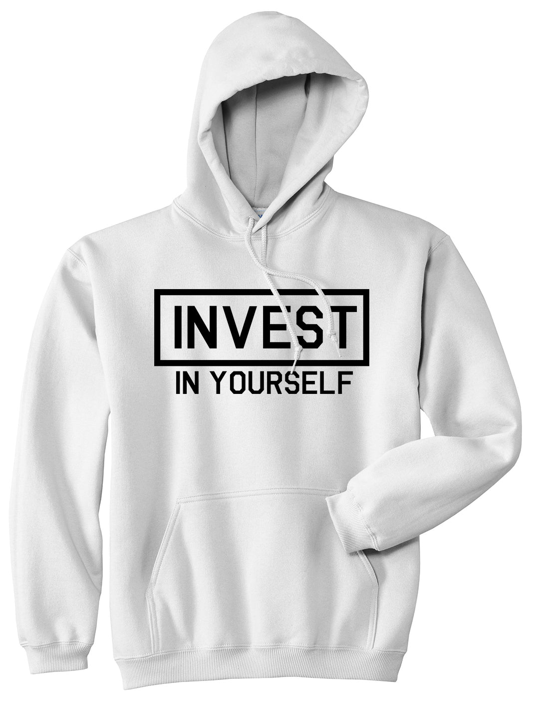 Invest In Yourself Mens Pullover Hoodie White