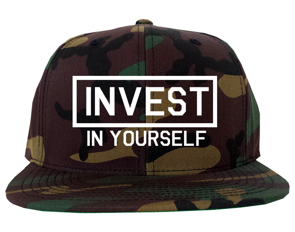 Invest In Yourself Mens Snapback Hat Army Camo