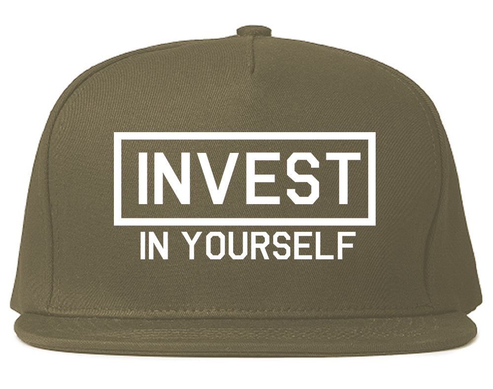 Invest In Yourself Mens Snapback Hat Grey