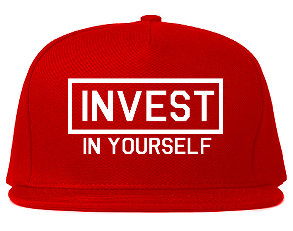 Invest In Yourself Mens Snapback Hat Red