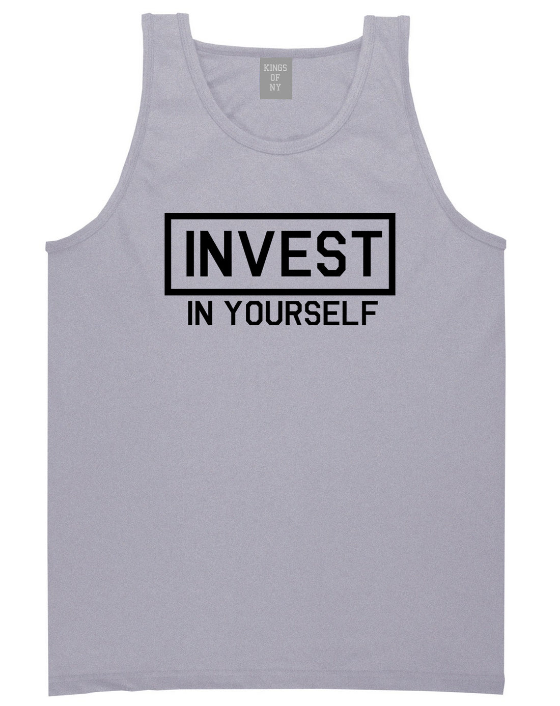 Invest In Yourself Mens Tank Top T-Shirt Grey