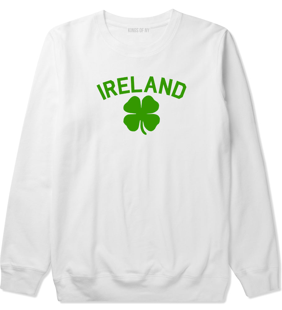 Ireland Shamrock St Paddys Day Mens Crewneck Sweatshirt White
