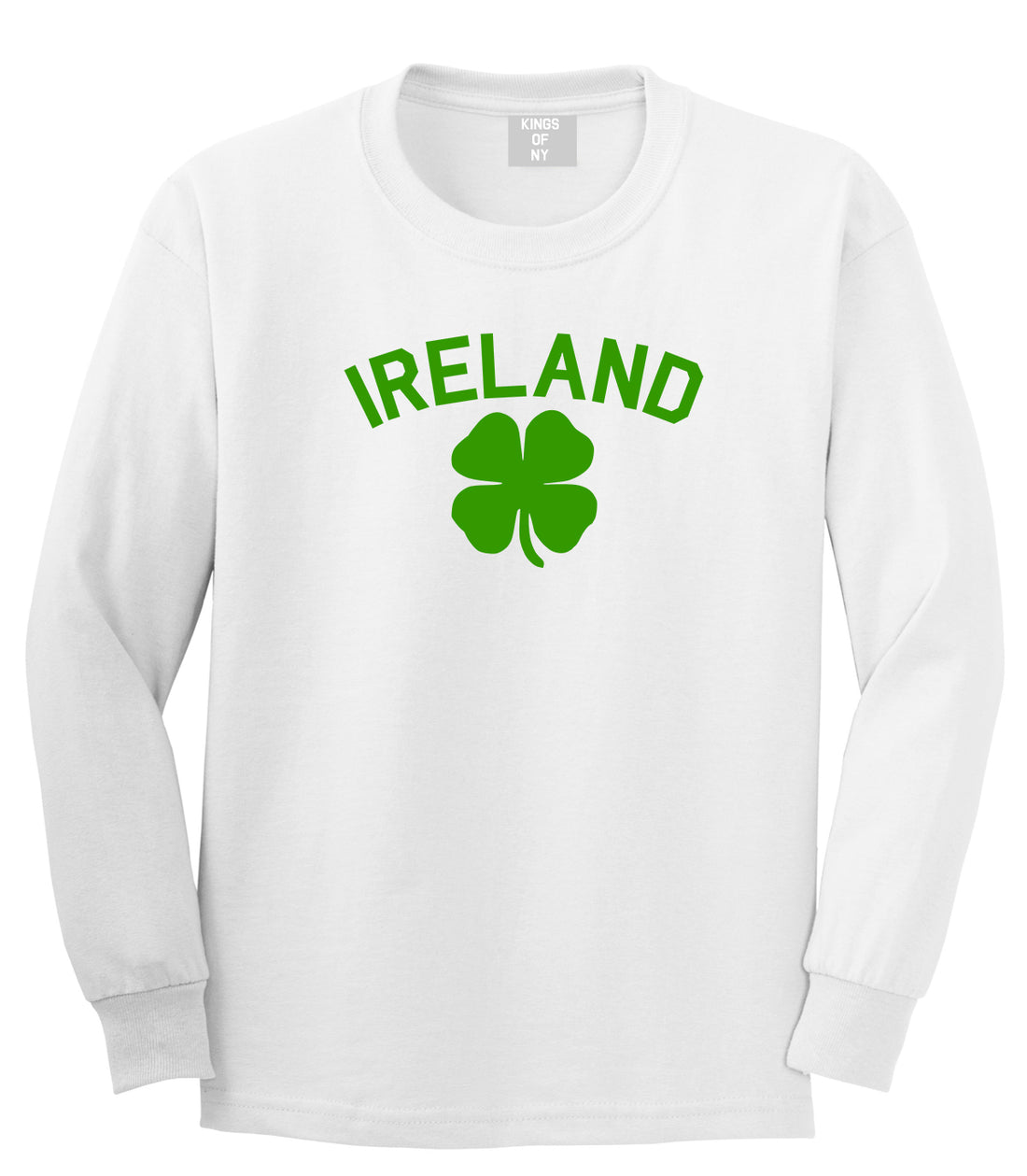Ireland Shamrock St Paddys Day Mens Long Sleeve T-Shirt White